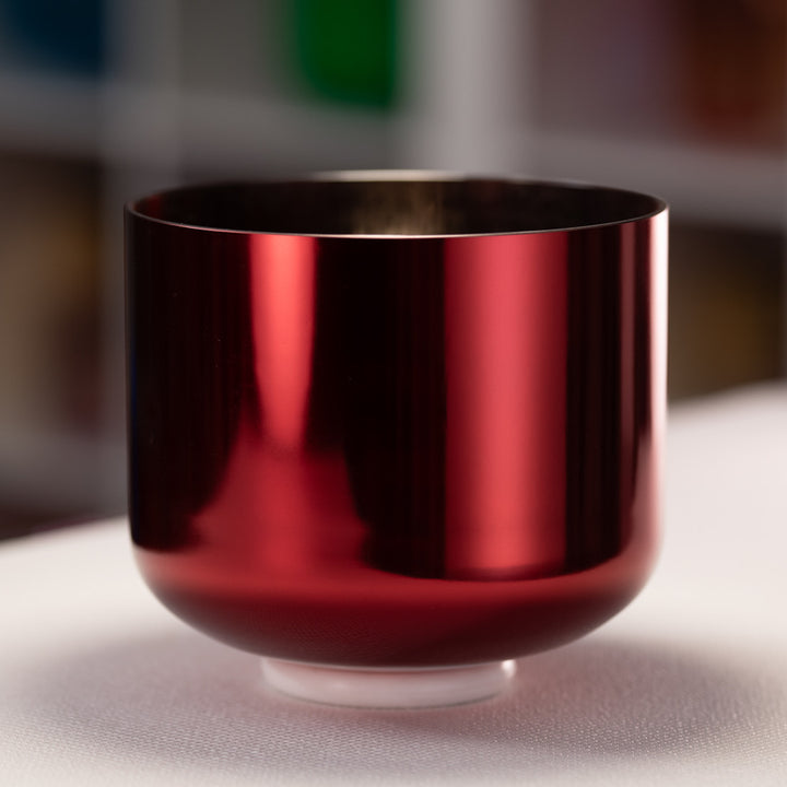 9" A#-1 Ruby Ray Crystal Singing Bowl, Perfect Pitch