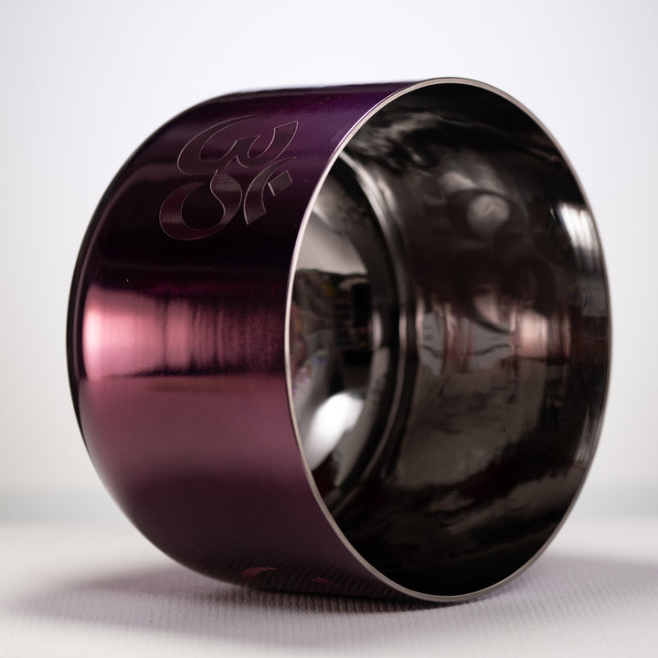 12" F-22 Divine Violet Flame Crystal Singing Bowl with Om Symbol