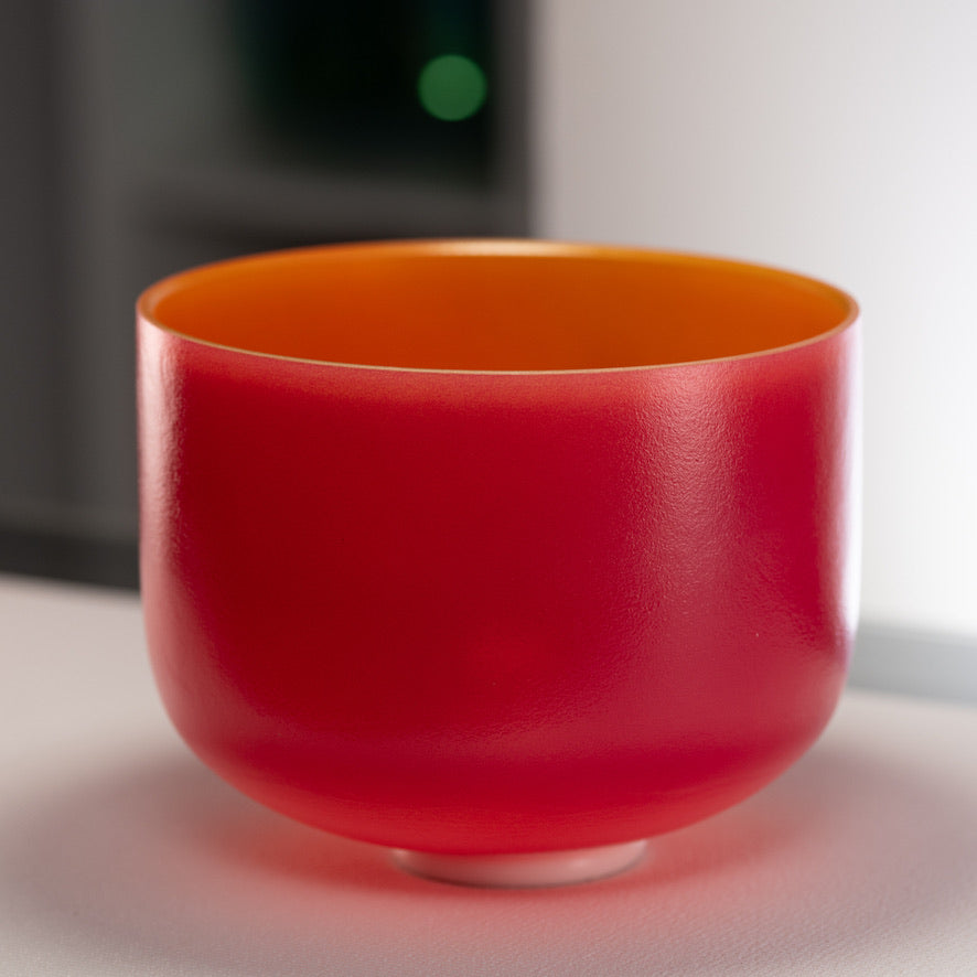 12" F-27 Sedona Sunrise Frosted Crystal Singing Bowl
