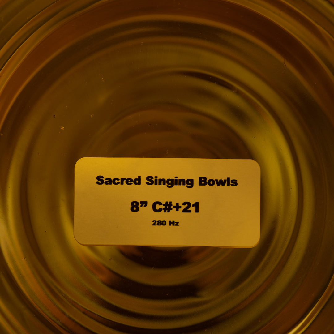 8" C#+21 Solar Soul Crystal Singing Bowl, Gold inside
