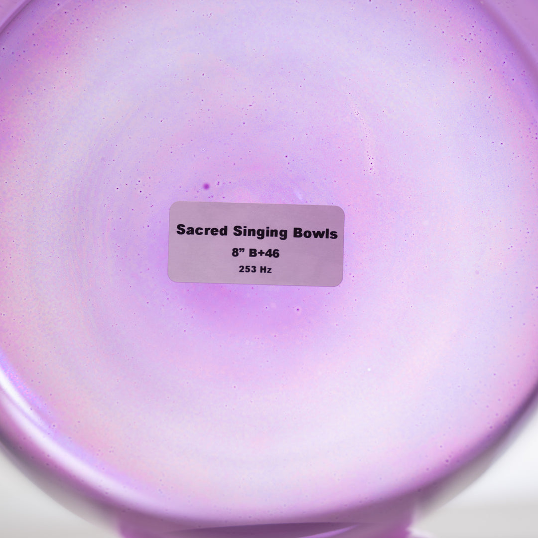 8" B+46 Lavender Lotus Crystal Singing Bowl