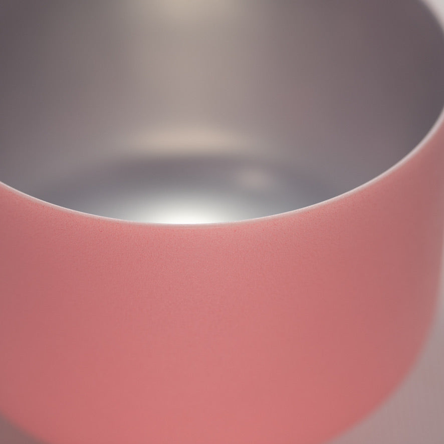 9.25" C#+6 Rosebud Frosted Crystal Singing Bowl with Silver inside