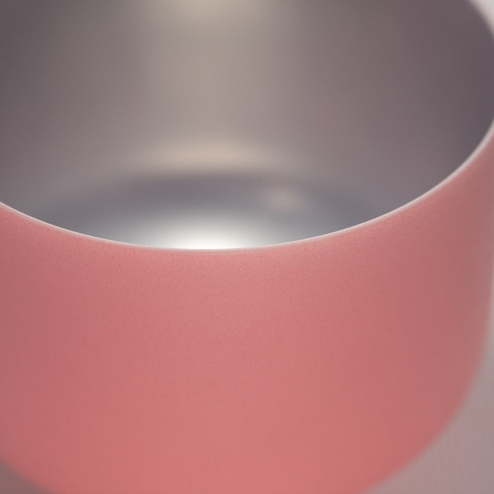 9.25" C#+6 Rosebud Frosted Crystal Singing Bowl with Silver inside