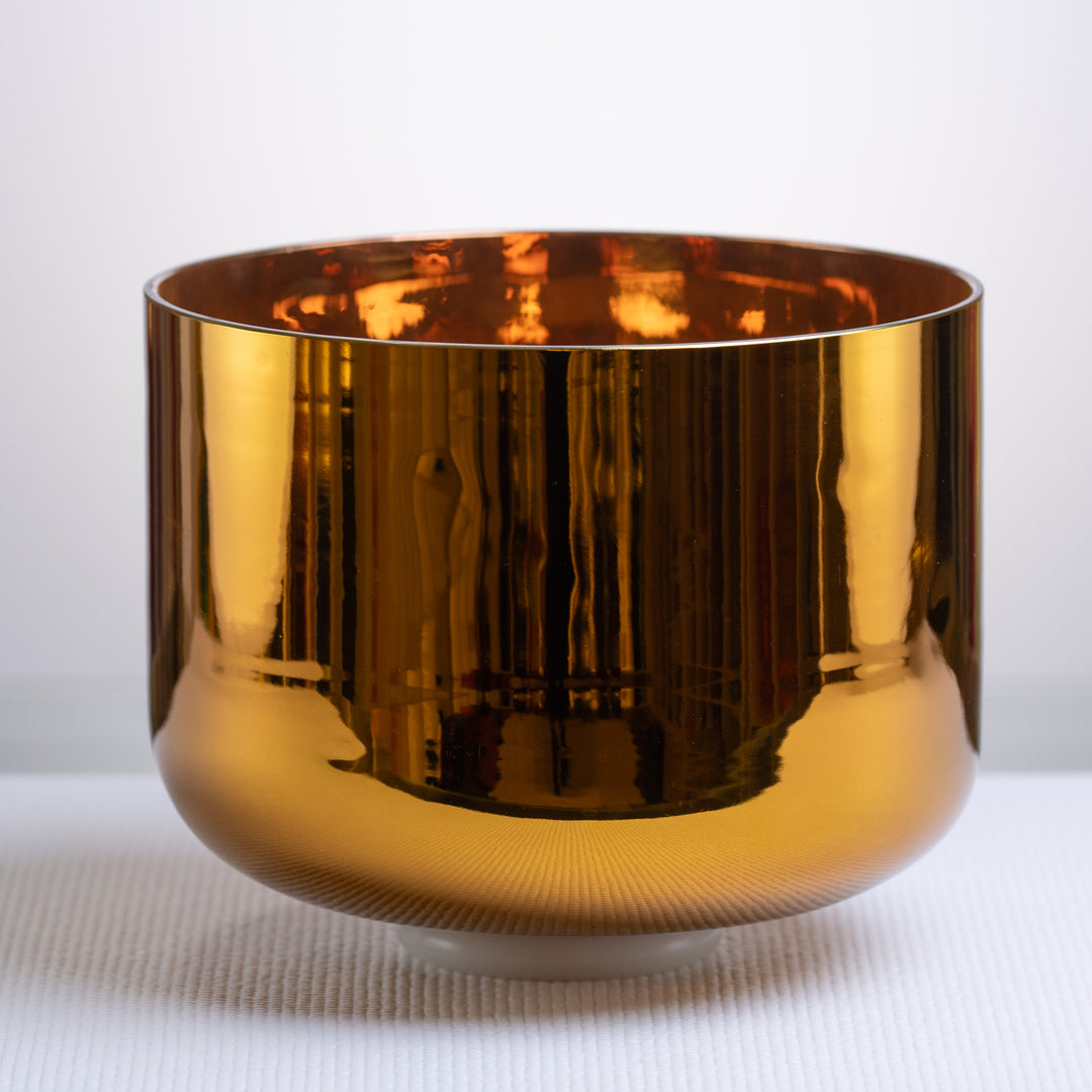 11" G#-16 Harmonic Sun Crystal Singing Bowl, 24k Gold inside