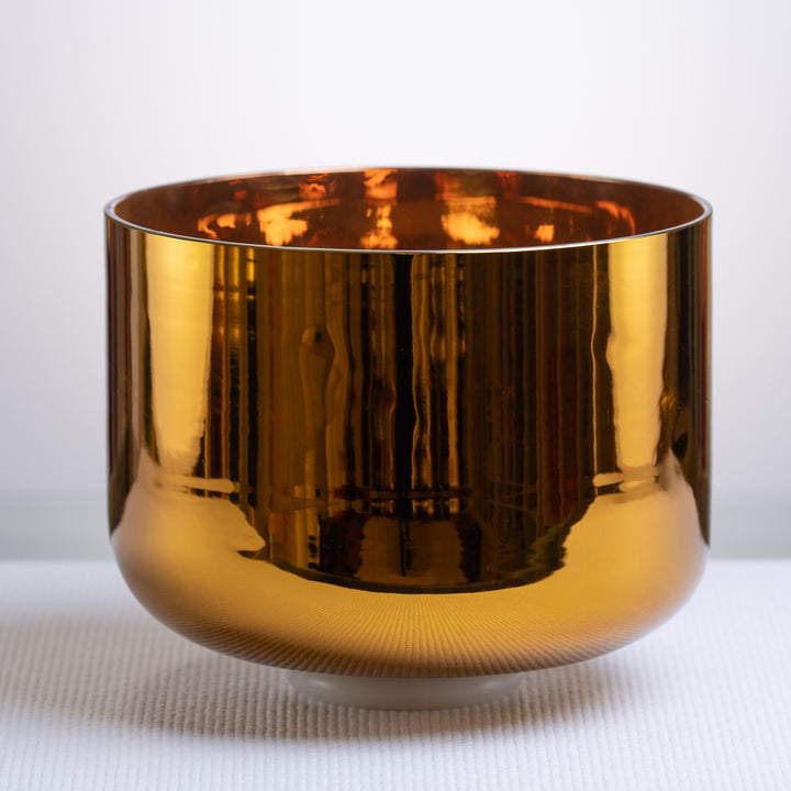 11" G#-16 Harmonic Sun Crystal Singing Bowl, 24k Gold inside