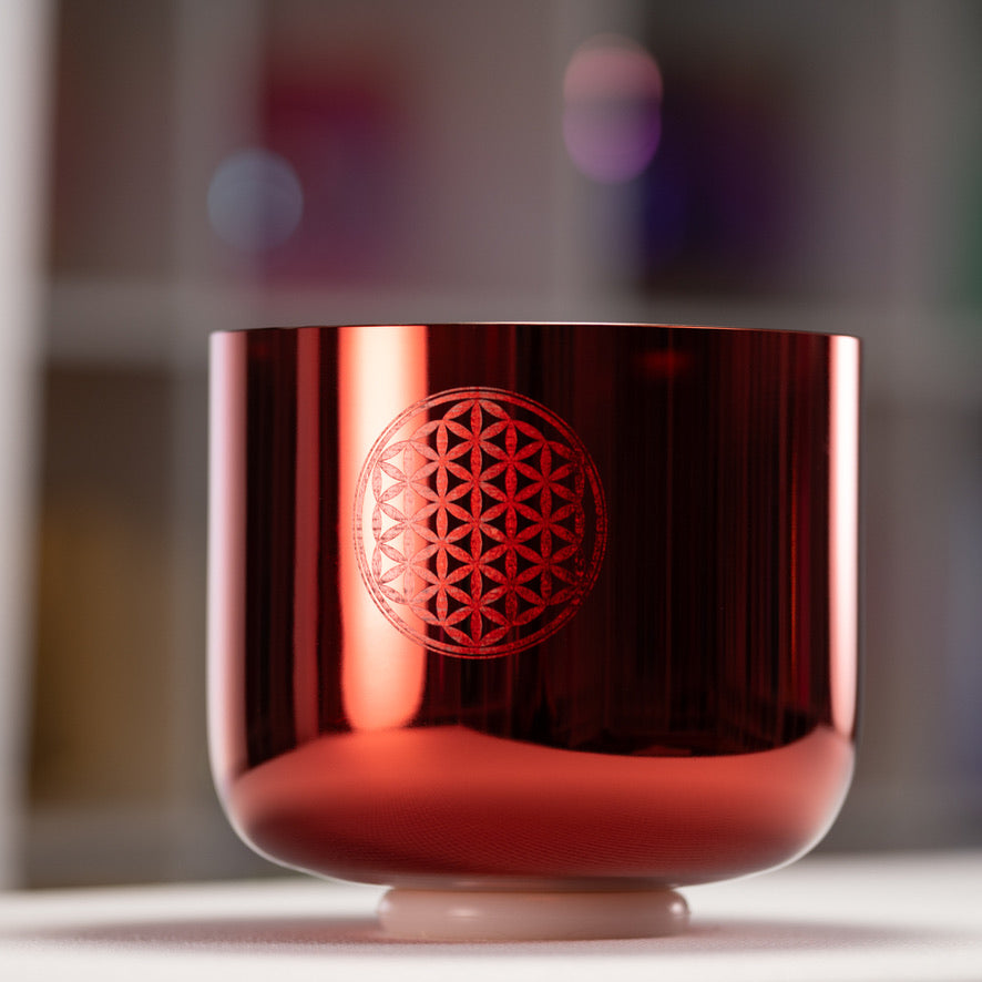 9" C+10 Solara Singing Bowl with Flower of Life, Perfect Pitch