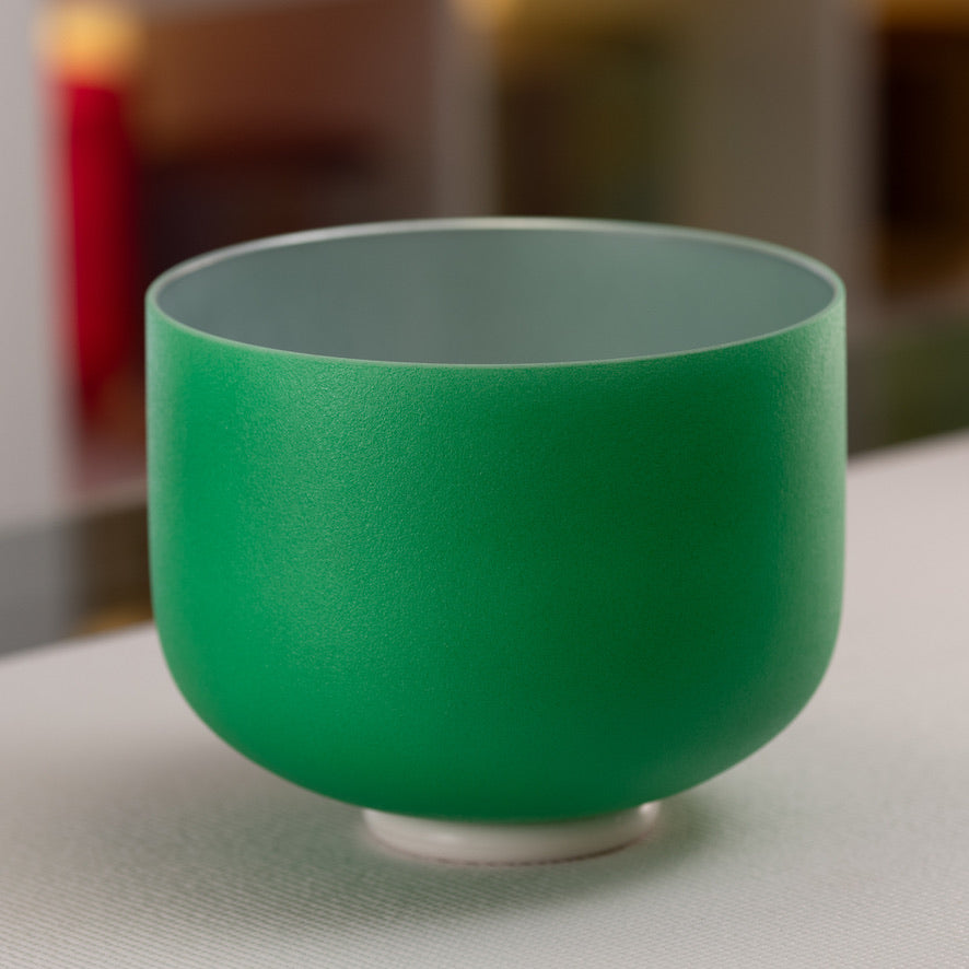 10" C#-22 Emerald Heart Frosted Singing Bowl