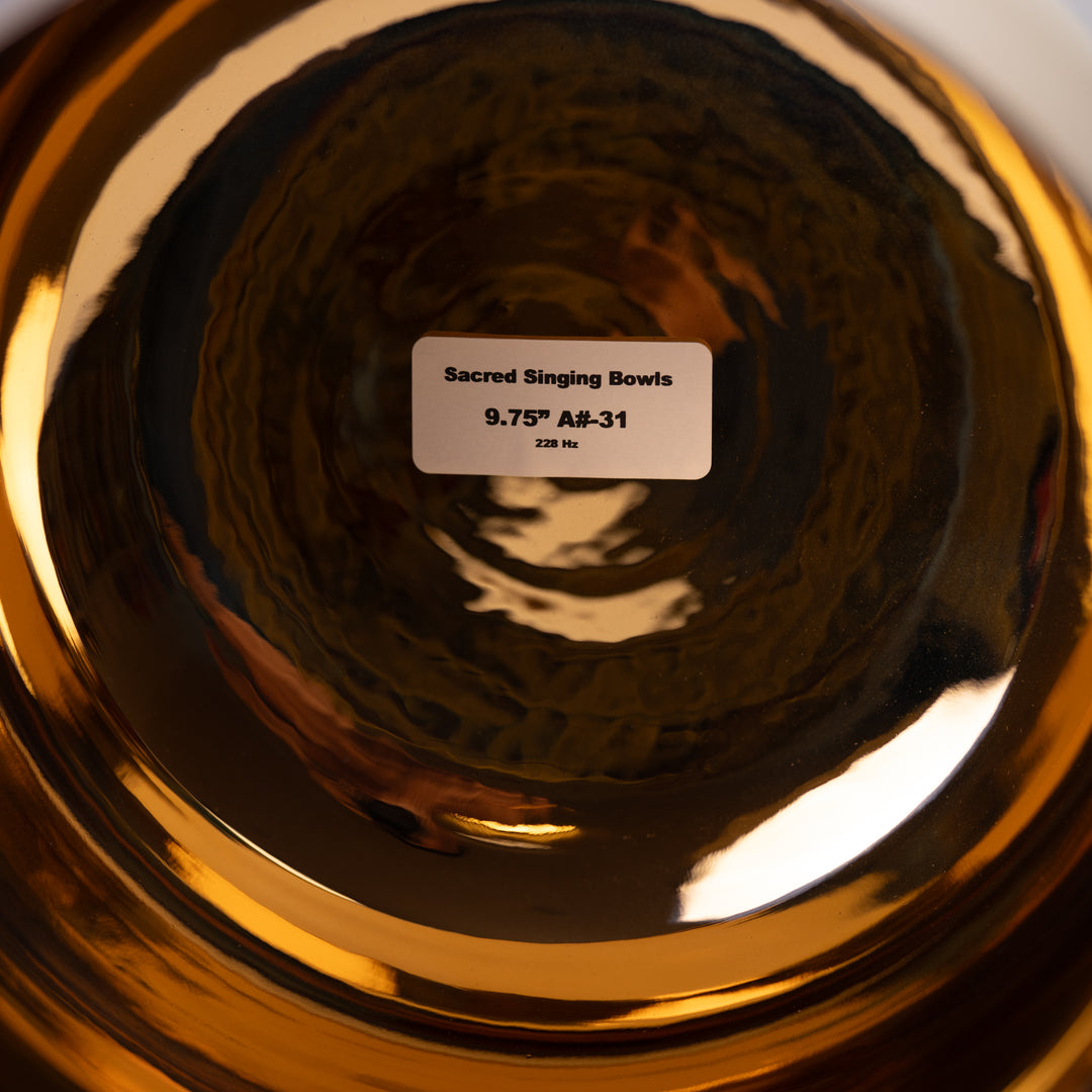 9.75" A#-31 24k Gold & Crystal Singing Bowl