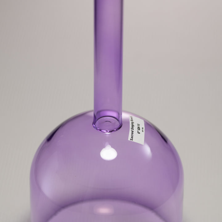 6" G#-15 Lavender Lotus Handheld Crystal Singing Bowl