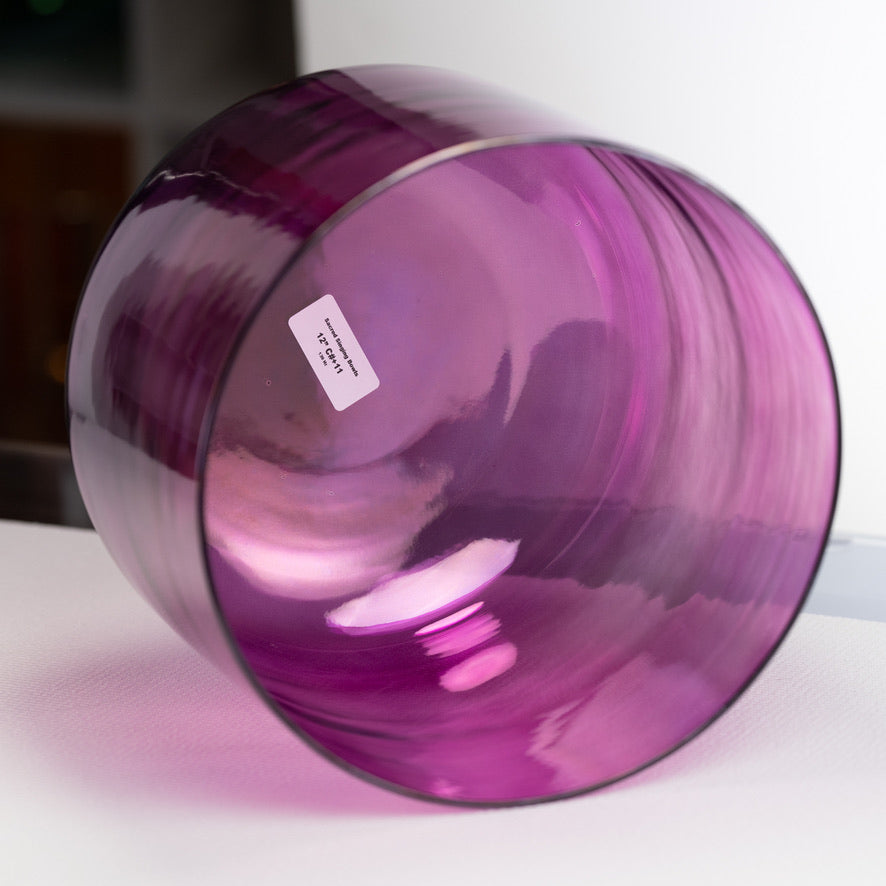 12" C#+11 Healing Violet Flame Crystal Singing Bowl