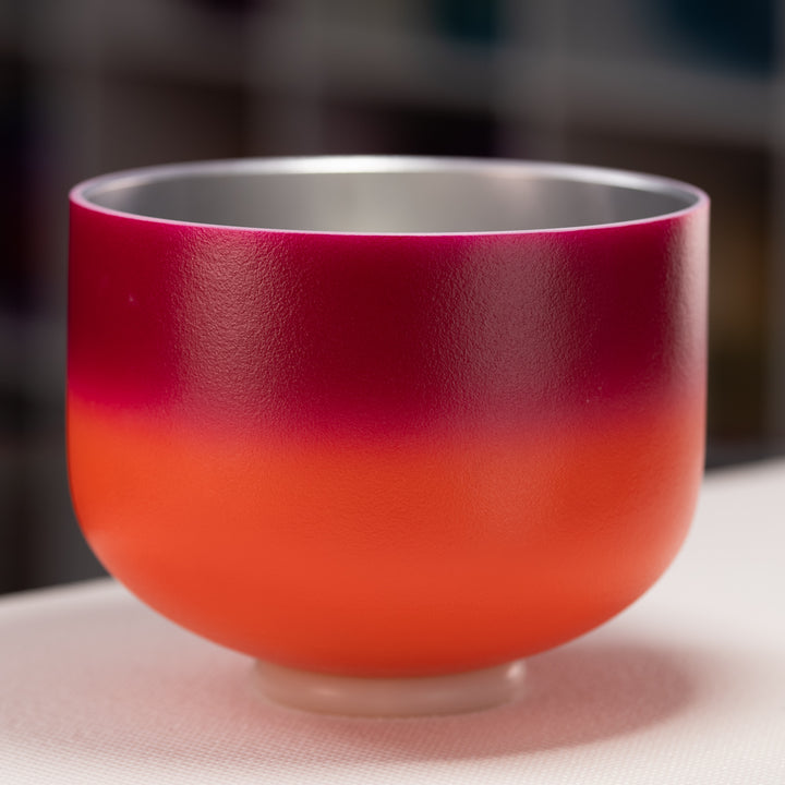 10" G-28 Frosted Harmonic Sunrise Crystal Singing Bowl, Silver inside from Sacred Singing Bowls™