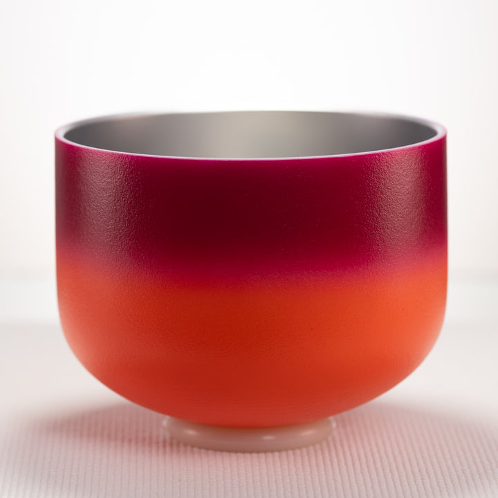 10" G-28 Frosted Harmonic Sunrise Crystal Singing Bowl, Silver inside from Bowls of Sound