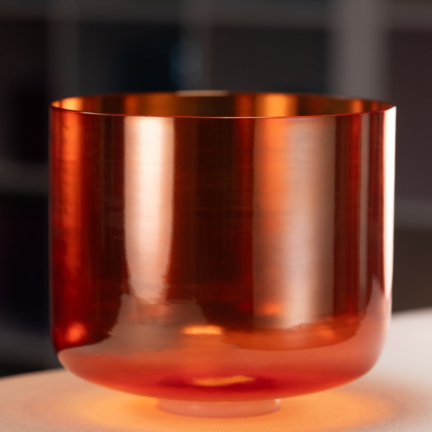 Orange crystal singing bowl