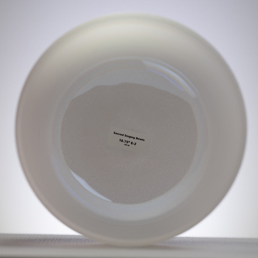 10.75" E-2 White Frosted Singing Bowl with Angel Aura inside