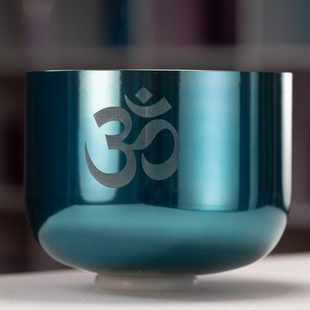 Blue crystal singing bowl