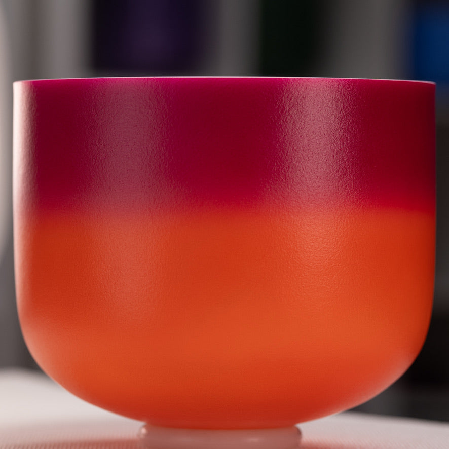 11" G+2 Frosted Harmonic Sunrise Crystal Singing Bowl, Silver inside from Sacred Singing Bowls™