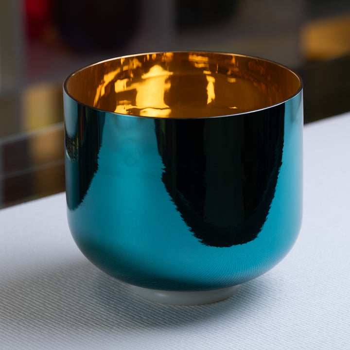 9" C#-39 Celestial Melody Crystal Singing Bowl, 24k Gold inside