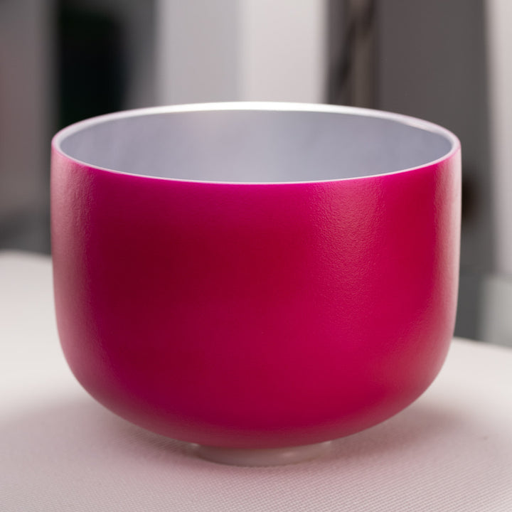 12" D#+3 Dreamy Peony Frosted Crystal Singing Bowl, Silver inside from Bowls of Sound