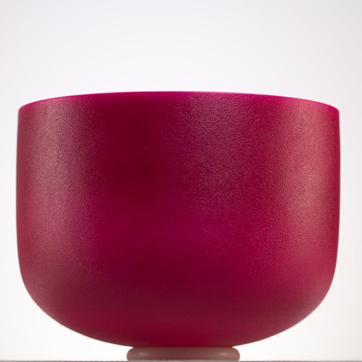 12" F+3 Dreamy Peony Frosted Crystal Singing Bowl, Silver inside from Sacred Singing Bowls™