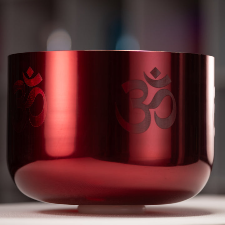 13" D-5 Ruby Ray Crystal Singing Bowl Engraved with Om from Sacred Singing Bowls™