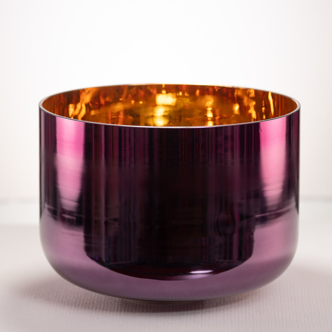 Pink & purple singing bowl with Gold inside