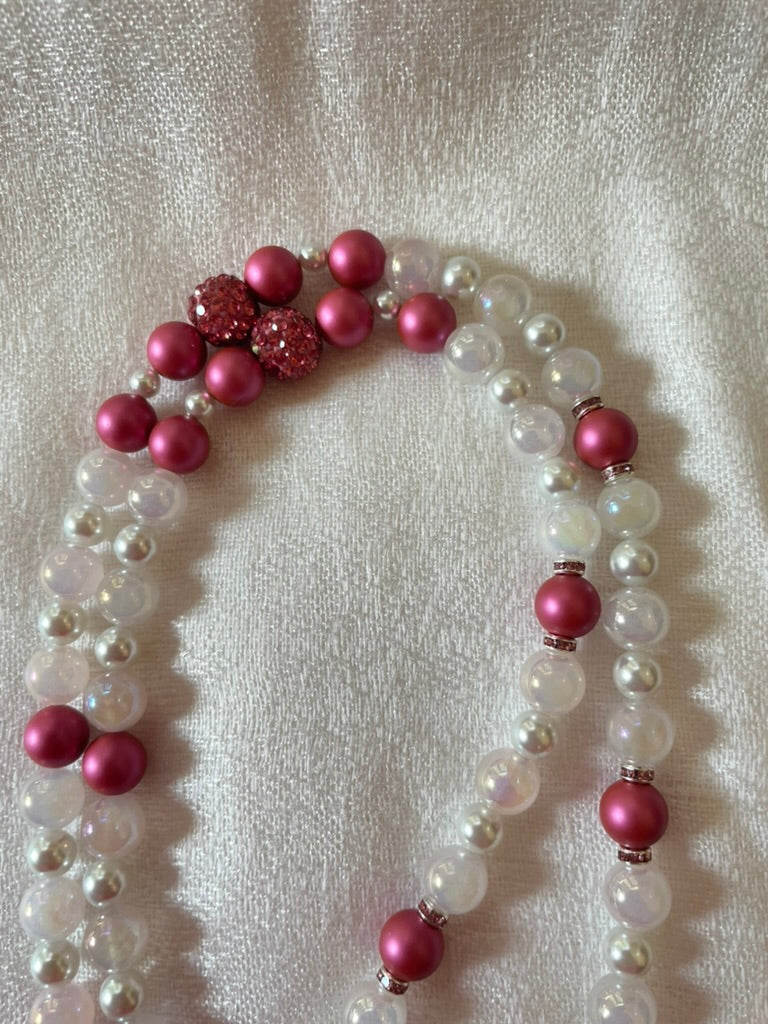 Aura Rose Quartz & Pearl Mala