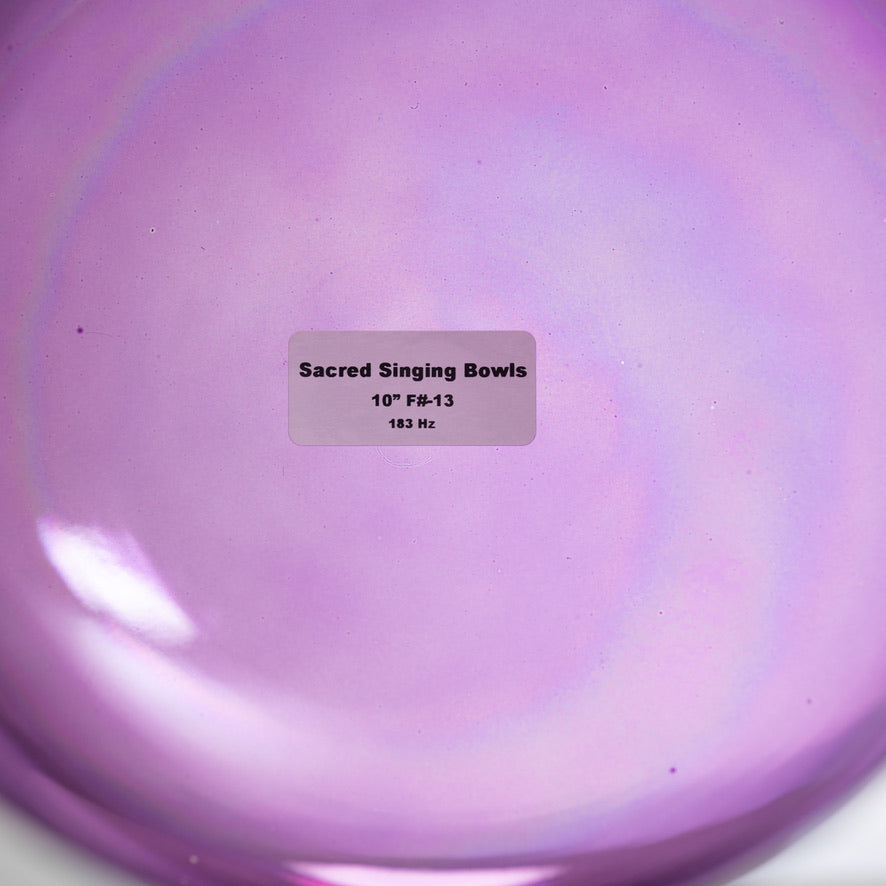 10" F#-13 Lavender Lotus Crystal Singing Bowl