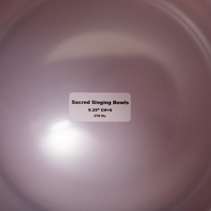 9.25" C#+6 Rosebud Frosted Crystal Singing Bowl with Silver inside