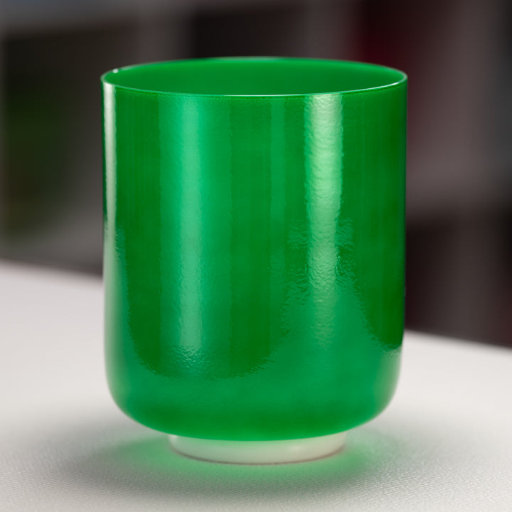 7.25" B-43 Emerald Heart Crystal Singing Bowl