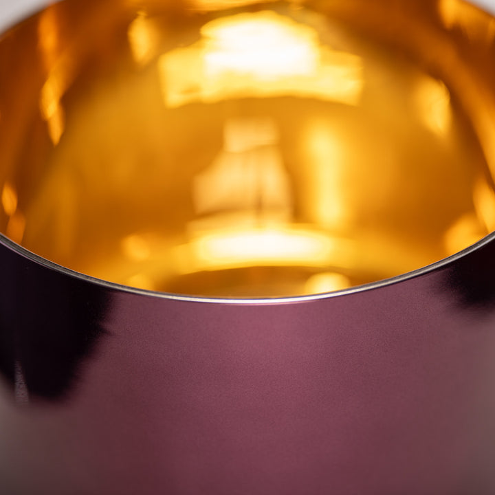 10" A#-15 Divine Violet Flame Crystal Singing Bowl, 24k Gold inside