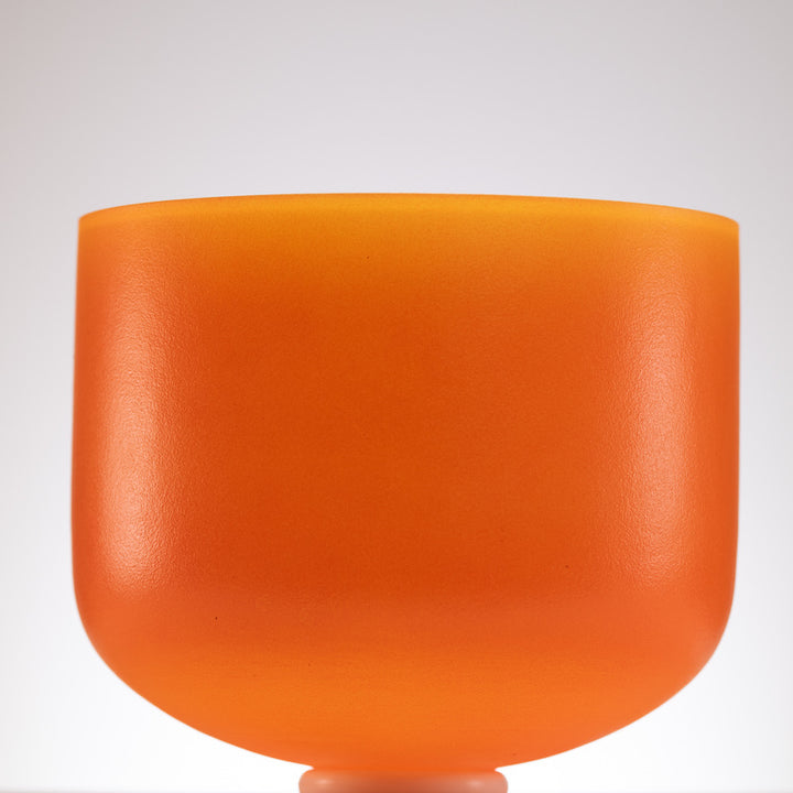 13" F#-22 Setting Sun Frosted Crystal Singing Bowl, Gold inside