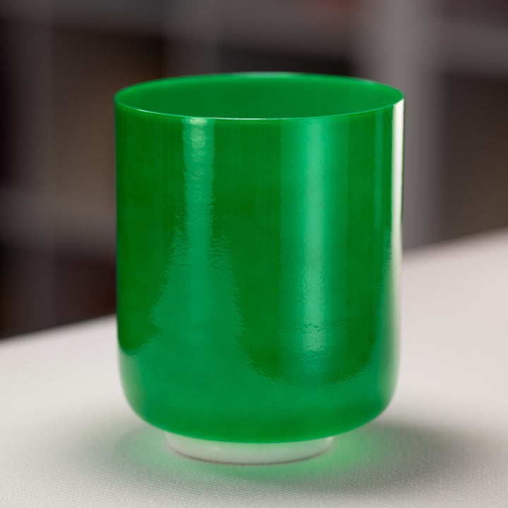 7.25" B-43 Emerald Heart Crystal Singing Bowl