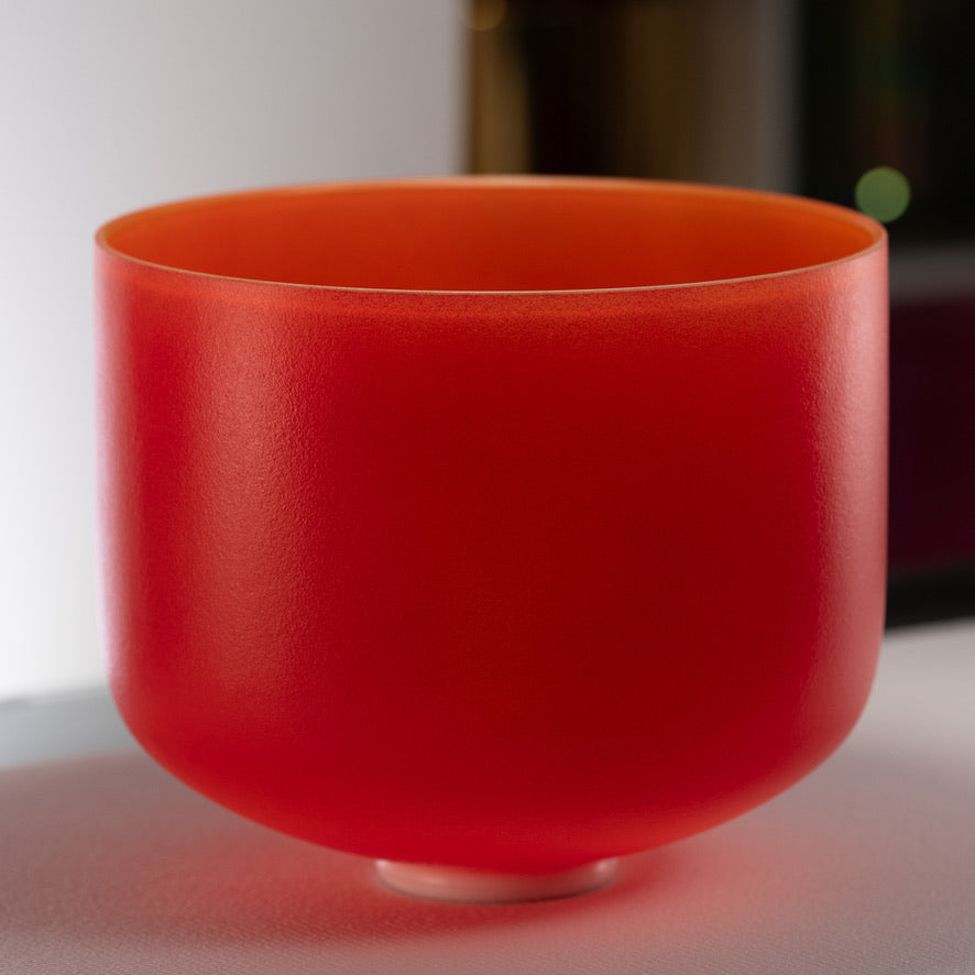 13.75" A#-26 Sedona Sunrise Frosted Crystal Singing Bowl