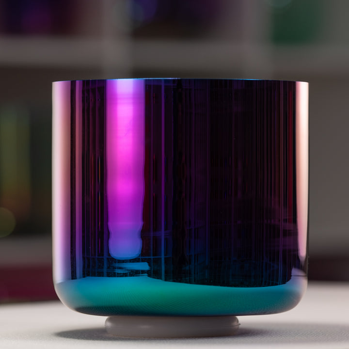 8.25" G#+9 Celestial Rainbow Crystal Singing Bowl, Perfect Pitch