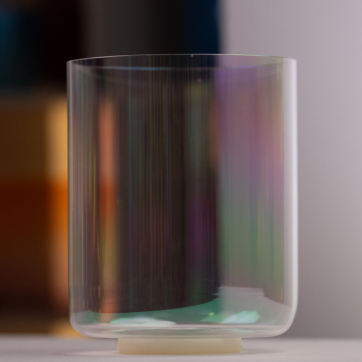 8" D+38 Prismatic Crystal Singing Bowl, Tall