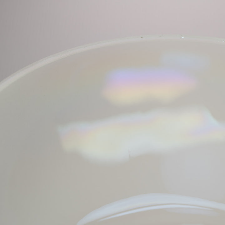 11.75" D+7 White Frosted Singing Bowl with Angel Aura inside