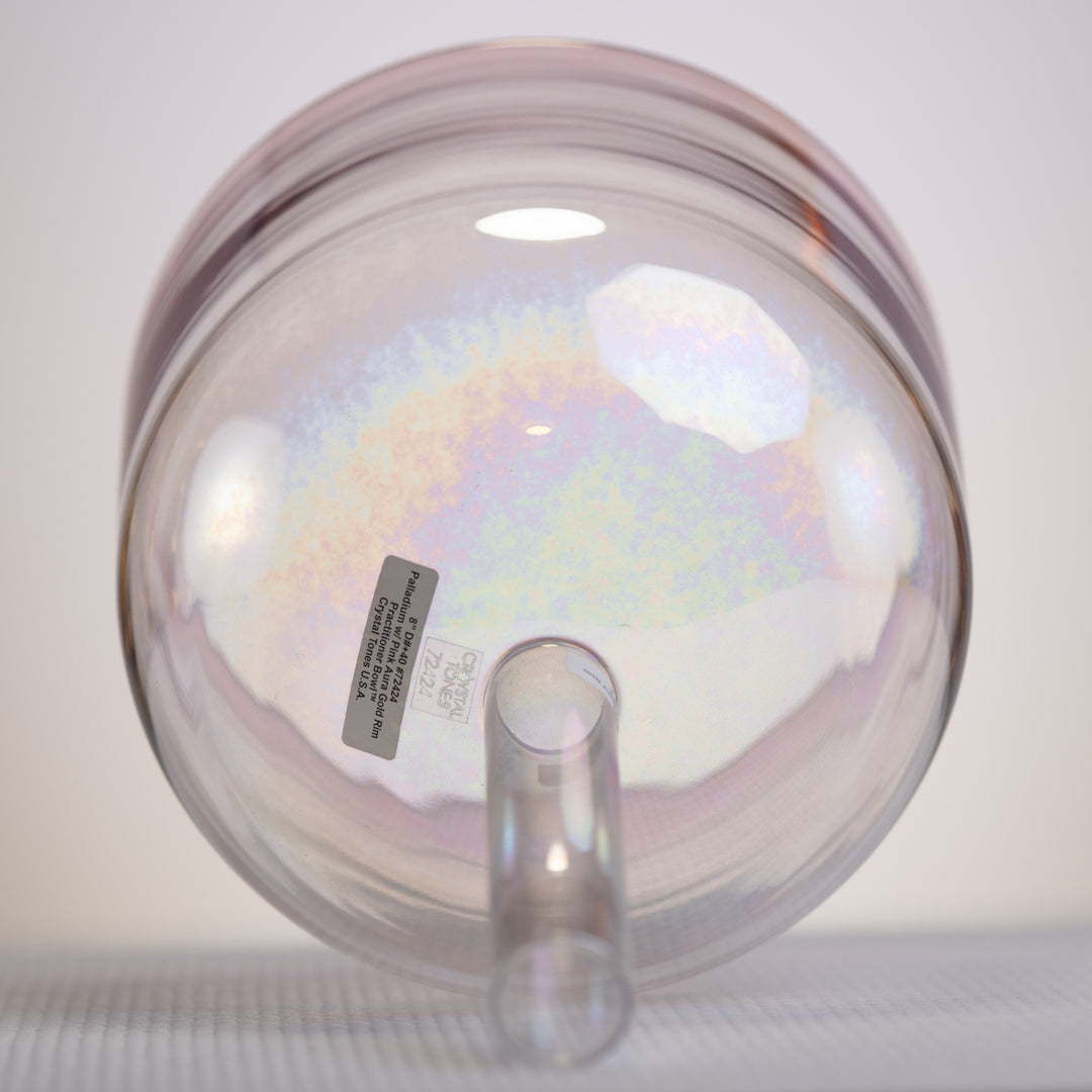 8" D#+40 Palladium with Pink Aura Gold Rim, Crystal Tones™