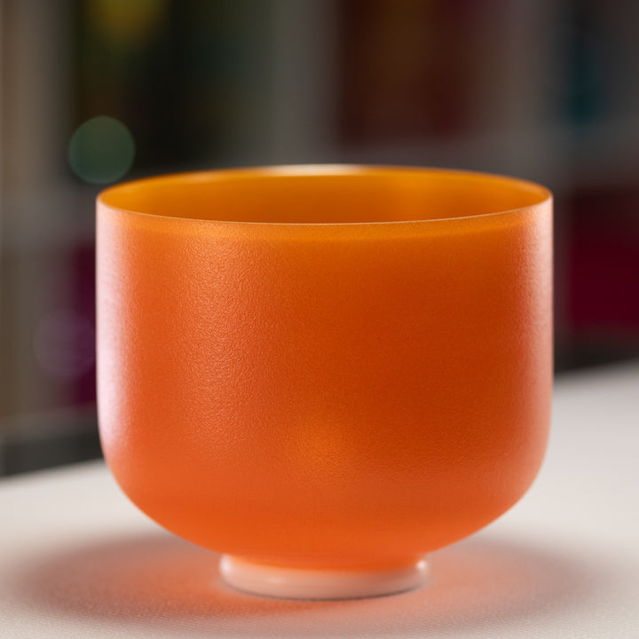 9" F-22 Setting Sun Frosted Crystal Singing Bowl