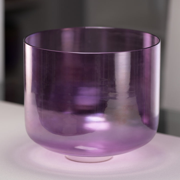 12" C#-9 Lavender Lotus Crystal Singing Bowl, Perfect Pitch