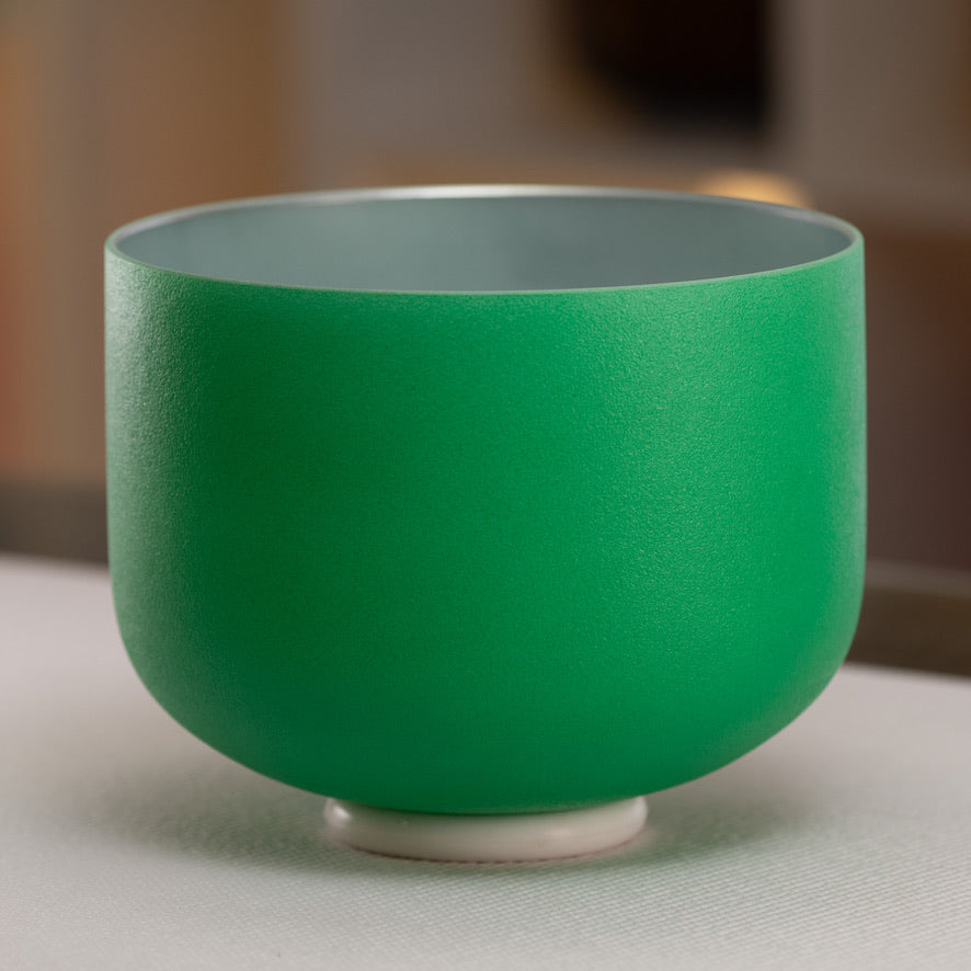 10" C#-22 Emerald Heart Frosted Singing Bowl