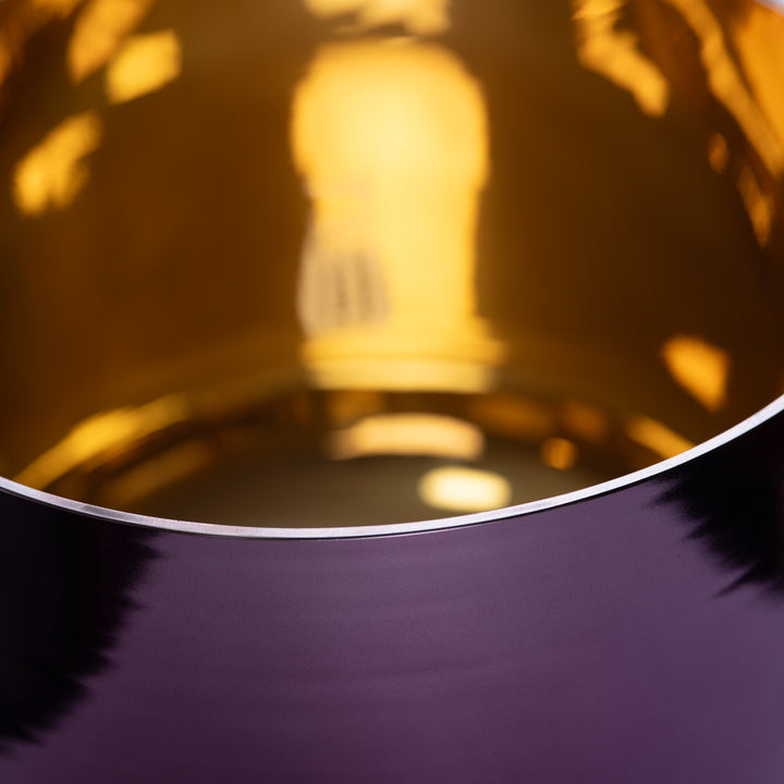 12" F#-27 Divine Violet Flame Crystal Singing Bowl, 24k Gold inside