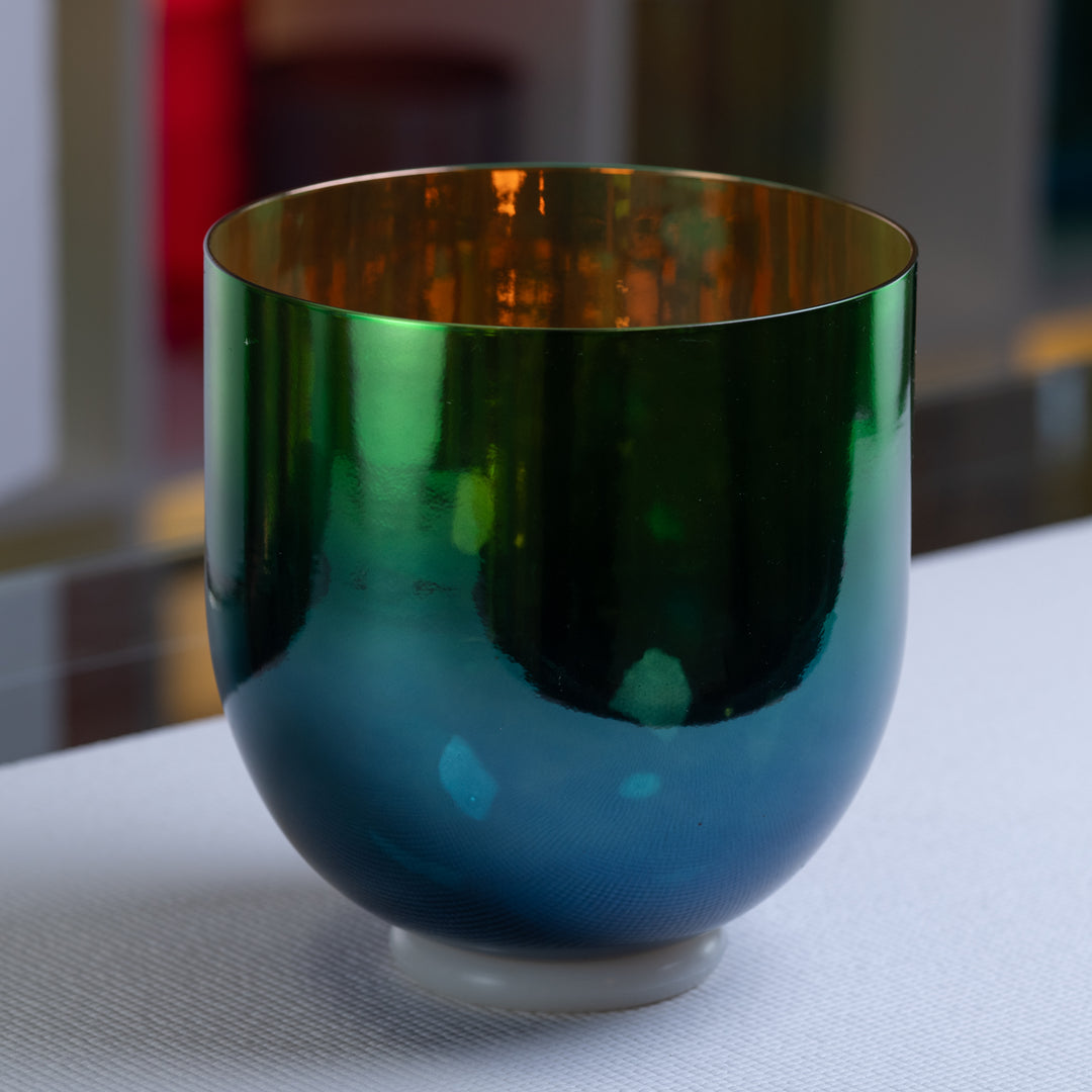 9" D+40 Divine Earth Crystal Singing Bowl, 24k Gold inside