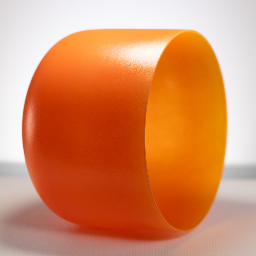 13" F#-22 Setting Sun Frosted Crystal Singing Bowl, Gold inside