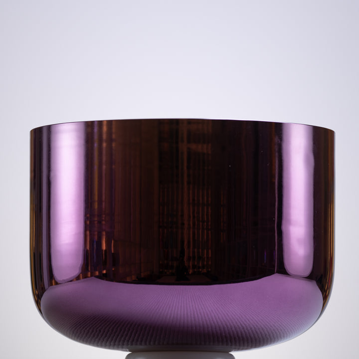 12" F#-27 Divine Violet Flame Crystal Singing Bowl, 24k Gold inside