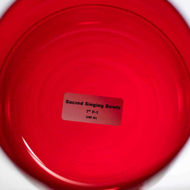 7" F-1 Ruby Ray Crystal Singing Bowl, Perfect Pitch