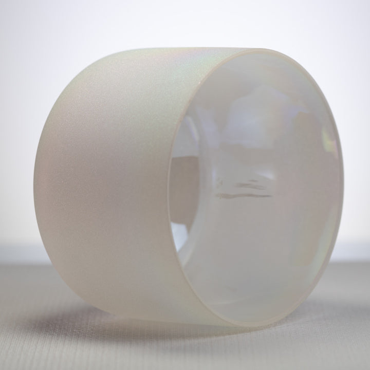 7.75" G-8 White Frosted Singing Bowl with Angel Aura inside