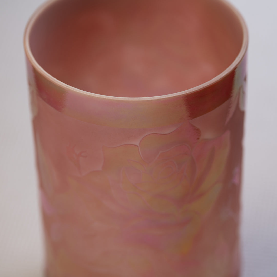 6" G#+40 Rose Quartz & Platinum Bowl, Crystal Tones™