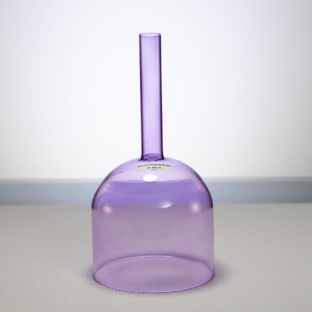 6" G#-15 Lavender Lotus Handheld Crystal Singing Bowl