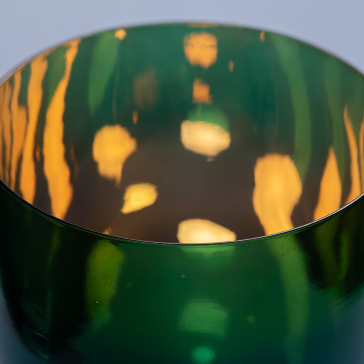 9" D+40 Divine Earth Crystal Singing Bowl, 24k Gold inside