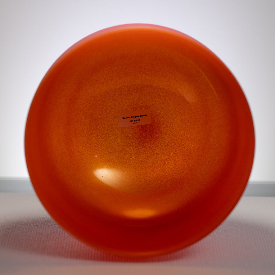 14" F#-25 Sedona Sunrise Frosted Crystal Singing Bowl